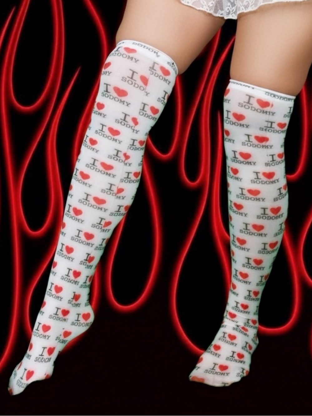 I HEART S*D*MY tights stockings leggings pantyhose New OS Dorian Electra Custom